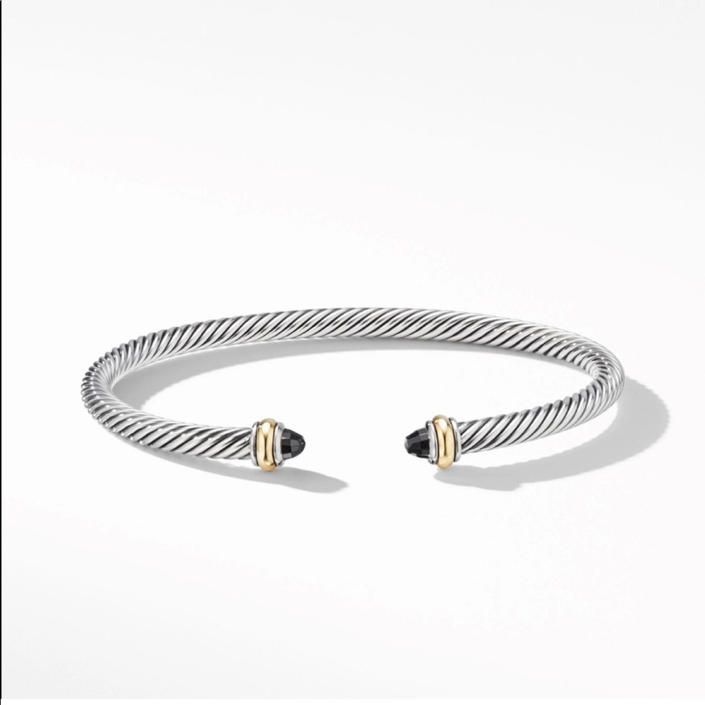 4mm Cable Classic Cuff With 18k Gold And Amethyst